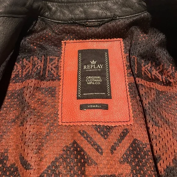Replay biker leather jacket. NWT - Picture 9 of 12